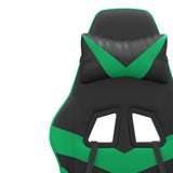 Swivel Gaming Chair with Footrest Black&Green Faux Leather - Extra Image