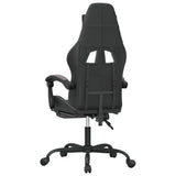 Swivel Gaming Chair with Footrest Black&Grey Faux Leather - 45-Degree Angle