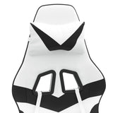 Swivel Gaming Chair with Footrest White&Black Faux Leather - Extra Image