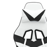 Swivel Gaming Chair with Footrest White&Black Faux Leather - Extra Image