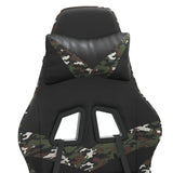 Swivel Gaming Chair with Footrest Black&Camouflage Faux Leather - Extra Image