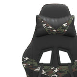 Swivel Gaming Chair with Footrest Black&Camouflage Faux Leather - Extra Image