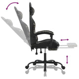 Swivel Gaming Chair with Footrest Black&Camouflage Faux Leather - Extra Image