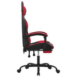 Swivel Gaming Chair with Footrest Black&Red Faux Leather - Top-Down View