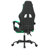 Swivel Gaming Chair with Footrest Black&Green Faux Leather - 45-Degree Angle