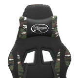 Swivel Gaming Chair with Footrest Black&Camouflage Faux Leather