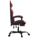 Swivel Gaming Chair with Footrest Black&Red Faux Leather - Top-Down View