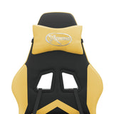 Swivel Gaming Chair with Footrest Black&Gold Faux Leather - Extra Image