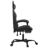 Swivel Gaming Chair with Footrest Black&Grey Faux Leather - Top-Down View