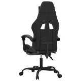 Swivel Gaming Chair with Footrest Black&Grey Faux Leather - 45-Degree Angle