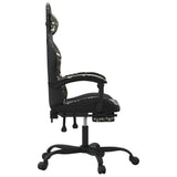 Swivel Gaming Chair with Footrest Black&Camouflage Faux Leather - Top-Down View