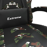 Swivel Gaming Chair with Footrest Black&Camouflage Faux Leather - Low Angle
