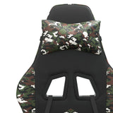 Swivel Gaming Chair with Footrest Black&Camouflage Faux Leather - Extra Image