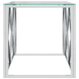 Coffee Table 110x45x45 cm Stainless Steel and Glass - Top-Down View