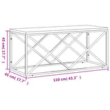 Coffee Table Stainless Steel and Solid Wood Reclaimed