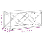 Coffee Table Stainless Steel and Solid Wood Reclaimed