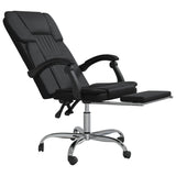 Reclining Office Chair Black Faux Leather - Rear View
