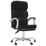 Reclining Office Chair Black Faux Leather - Front View