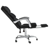 Reclining Office Chair Black Faux Leather - Close-Up Angle