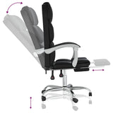 Reclining Office Chair Black Faux Leather - Low Angle
