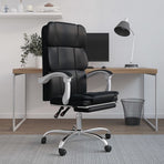 Reclining Office Chair Black Faux Leather