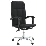 Reclining Office Chair Black Faux Leather - Front View