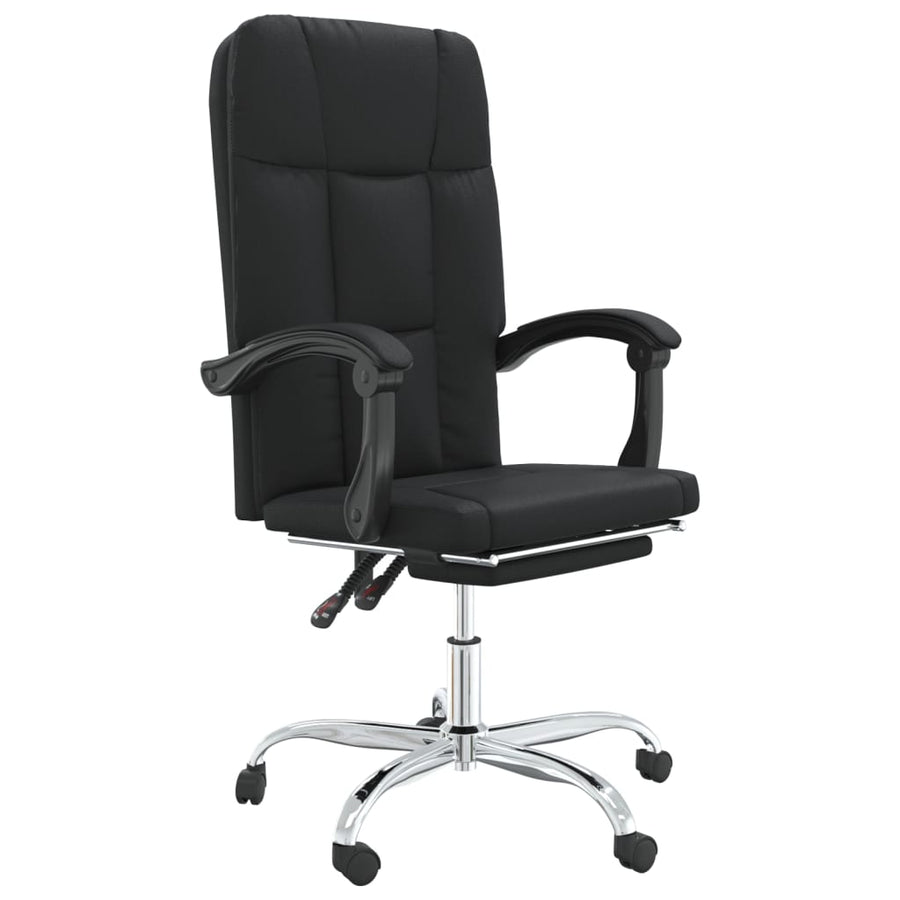 Reclining Office Chair Black Faux Leather