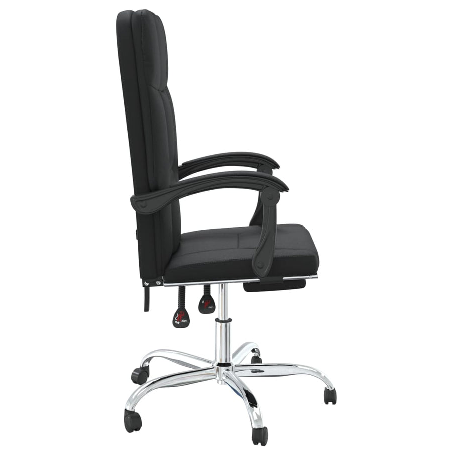 Reclining Office Chair Black Faux Leather