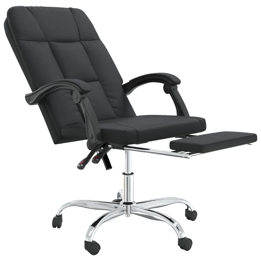 Reclining Office Chair Black Faux Leather