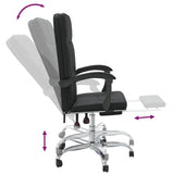 Reclining Office Chair Black Faux Leather - Close-Up Angle