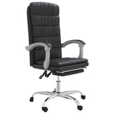 Reclining Office Chair Black Faux Leather - Front View