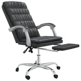 Reclining Office Chair Black Faux Leather - Rear View