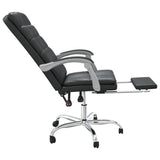 Reclining Office Chair Black Faux Leather - Close-Up Angle