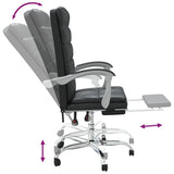 Reclining Office Chair Black Faux Leather - Low Angle
