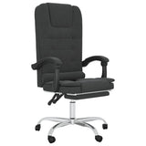 Massage Reclining Office Chair Black Faux Leather - Front View
