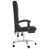 Massage Reclining Office Chair Black Faux Leather - Top-Down View