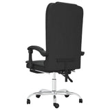 Massage Reclining Office Chair Black Faux Leather - 45-Degree Angle