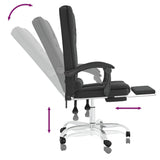 Massage Reclining Office Chair Black Faux Leather - Low Angle