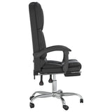 Massage Reclining Office Chair Black Faux Leather - Top-Down View