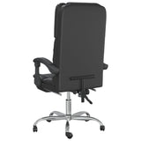 Massage Reclining Office Chair Black Faux Leather - 45-Degree Angle
