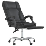 Massage Reclining Office Chair Black Faux Leather - Rear View
