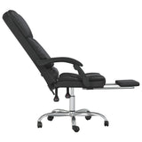 Massage Reclining Office Chair Black Faux Leather - Close-Up Angle