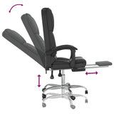 Massage Reclining Office Chair Black Faux Leather - Low Angle