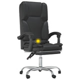 Massage Reclining Office Chair Black Faux Leather - Extra Image