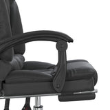 Massage Reclining Office Chair Black Faux Leather - Extra Image