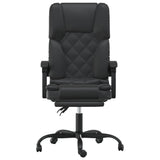Massage Reclining Office Chair Black Faux Leather - Side View