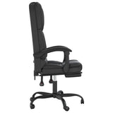 Massage Reclining Office Chair Black Faux Leather - Top-Down View