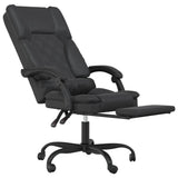 Massage Reclining Office Chair Black Faux Leather - Rear View