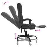 Massage Reclining Office Chair Black Faux Leather - Low Angle