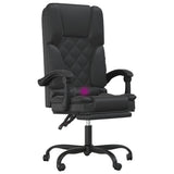 Massage Reclining Office Chair Black Faux Leather - Extra Image
